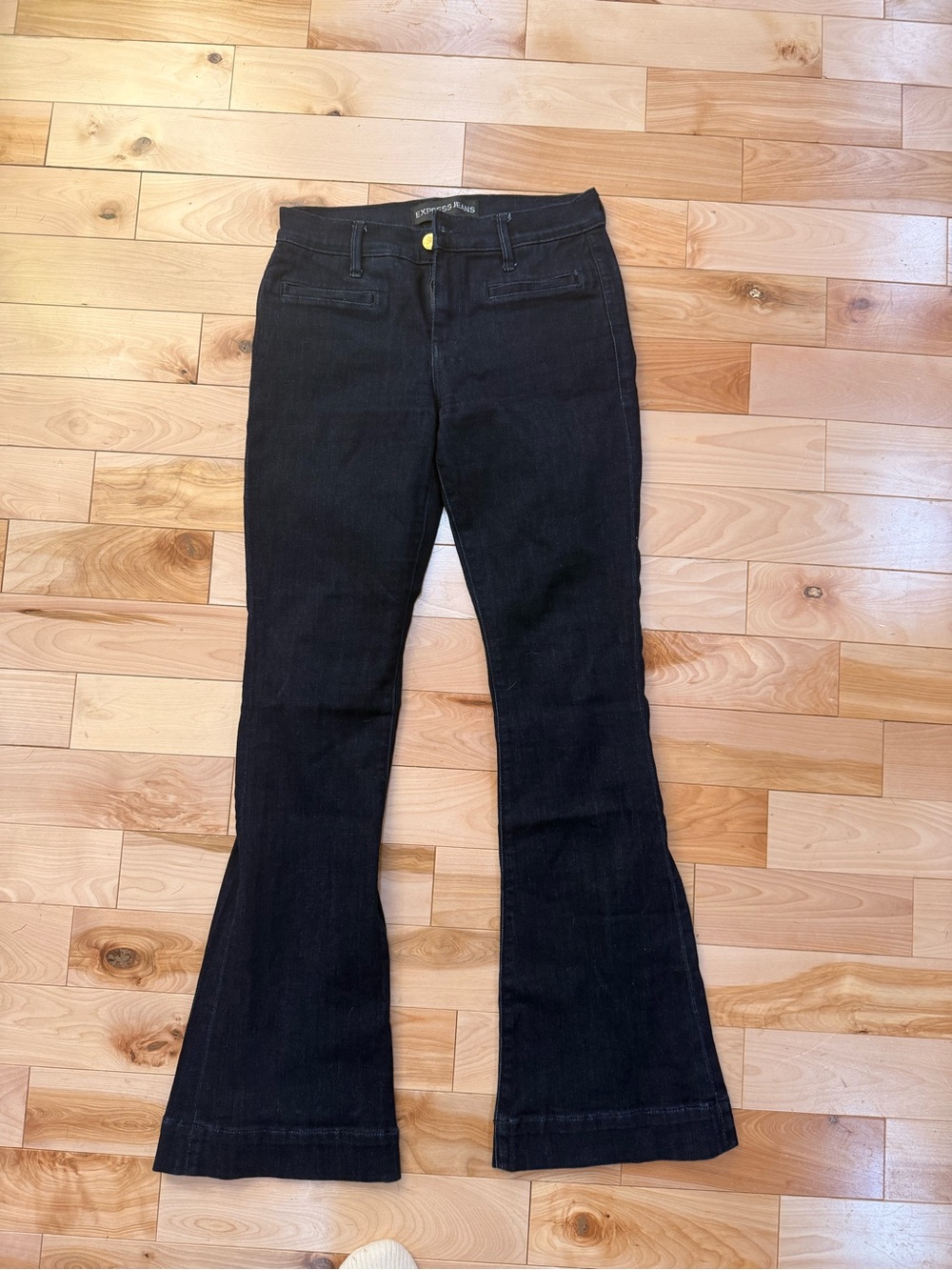 Express Black Women's Flare Jeans - High-Rise Wide Leg